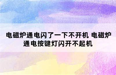 电磁炉通电闪了一下不开机 电磁炉通电按键灯闪开不起机